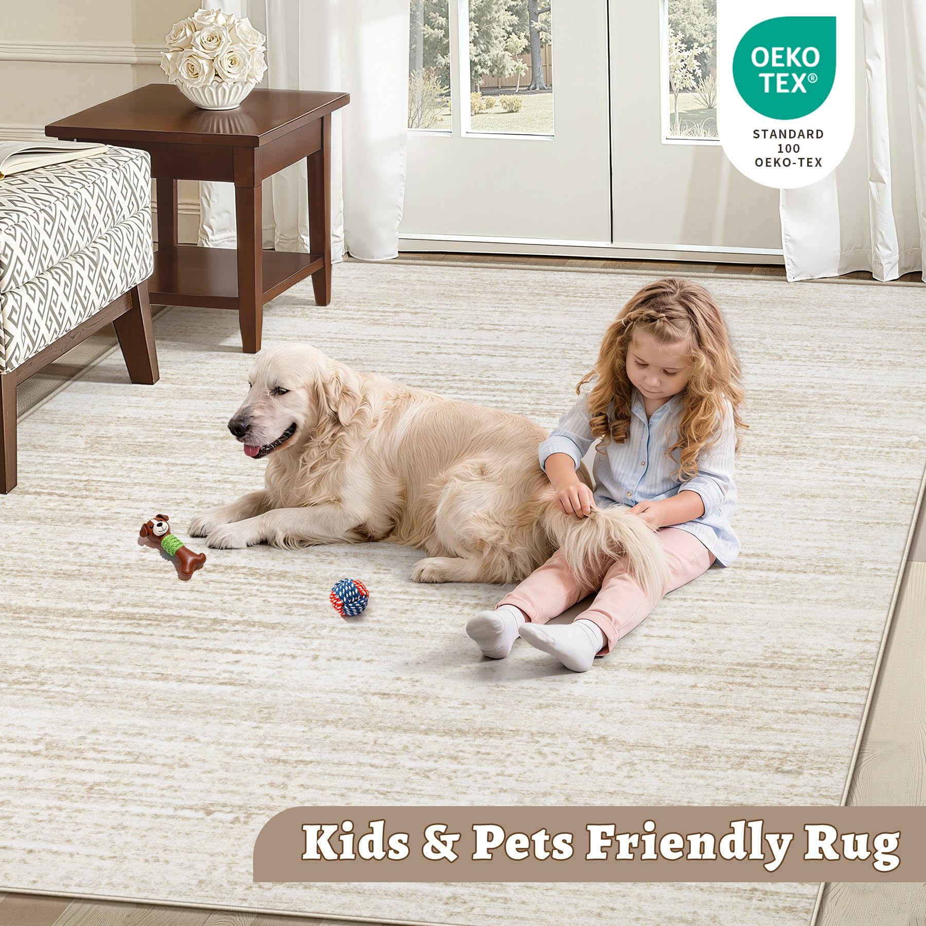 ZomfyRugs Area Rug 8x10 Living Room Rugs: Washable Modern Rug Large Non-Slip Sof — product photo