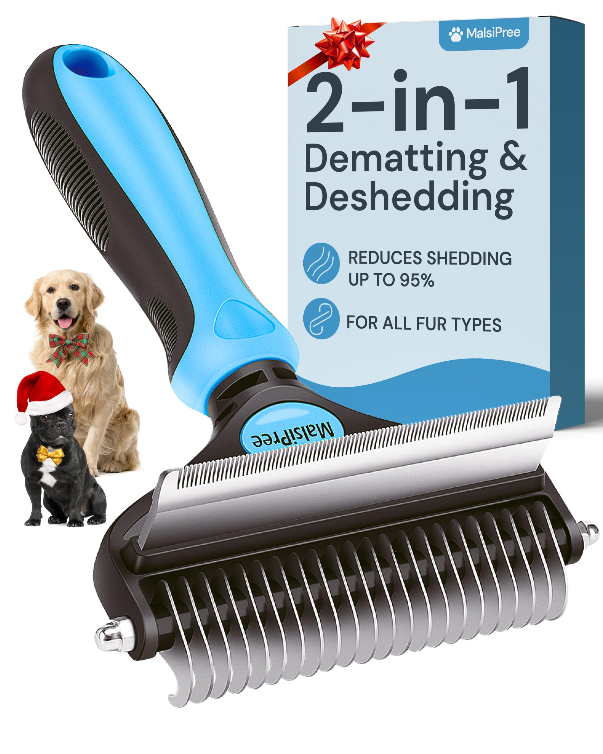 MalsiPree Pet Grooming Brush for Dogs/Cats,2 in 1 Deshedding Tool & Undercoat Rake Dematting Comb for Mats,Reduces Shedding by Up to 95%,Great for Short to Long Hair Small Large Breeds (B08FSPMSKB) Amazon Price History, Amazon Price Tracker