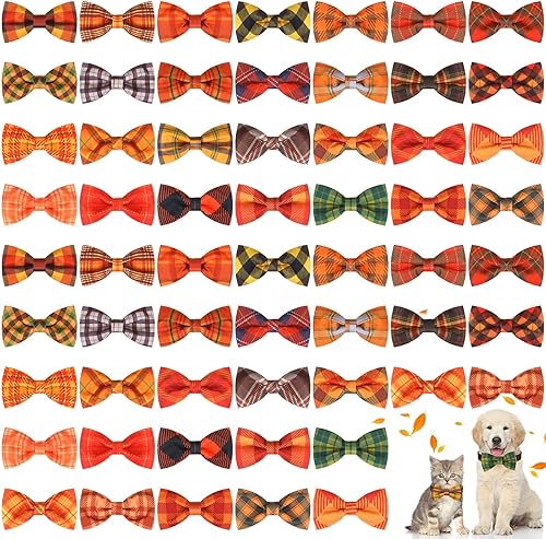 60 piezas de collar de perro a cuadros de otoño pajaritas a granel para perro de Acción de Gracias, accesorios para perros, lazos para cachorros, disponible en Yaxa Venezuela