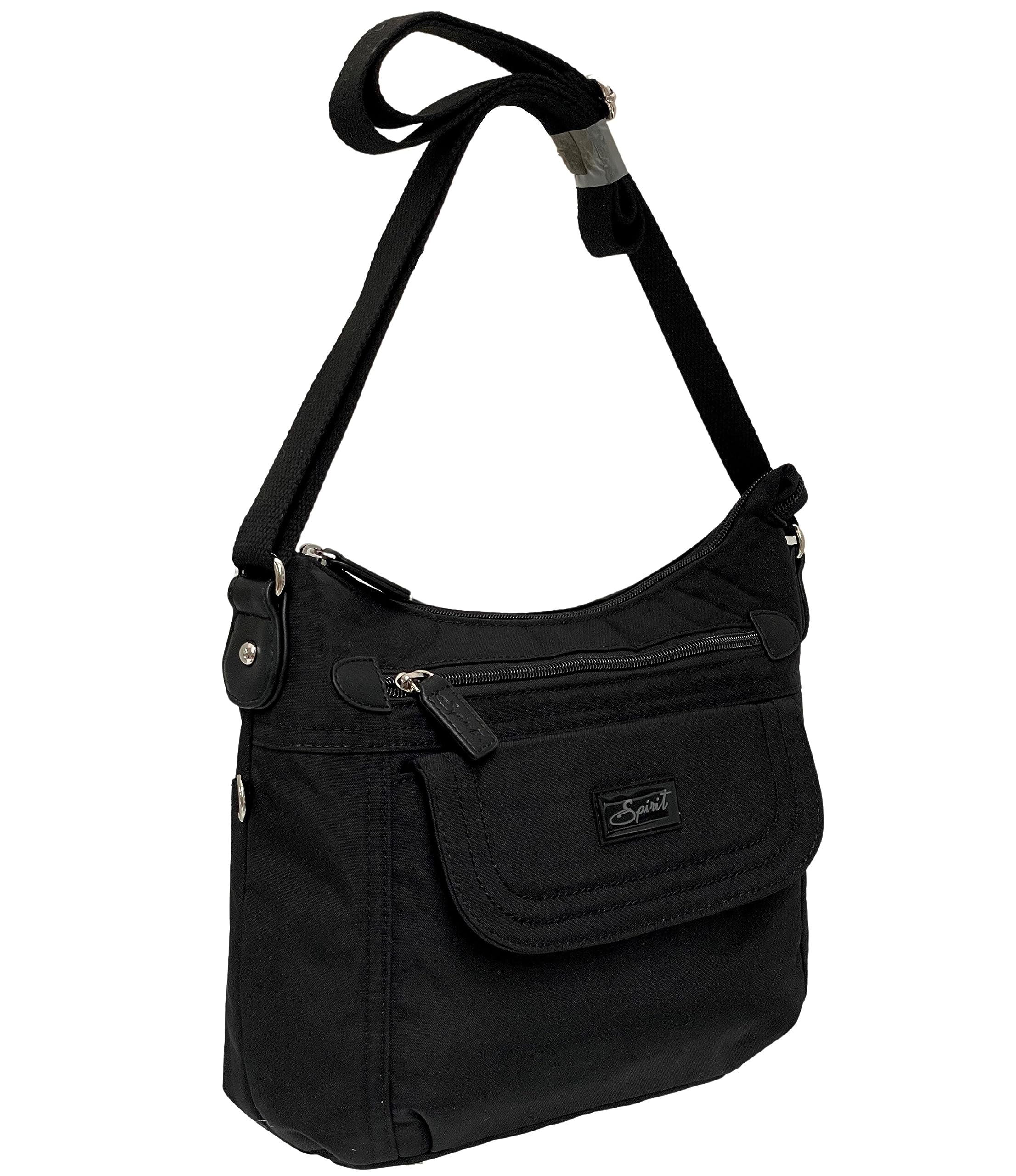 Spirit - Borsa a tracolla impermeabile in nylon - Borsa da viaggio leggera unisex con tasche multiple e tracolla regolabile