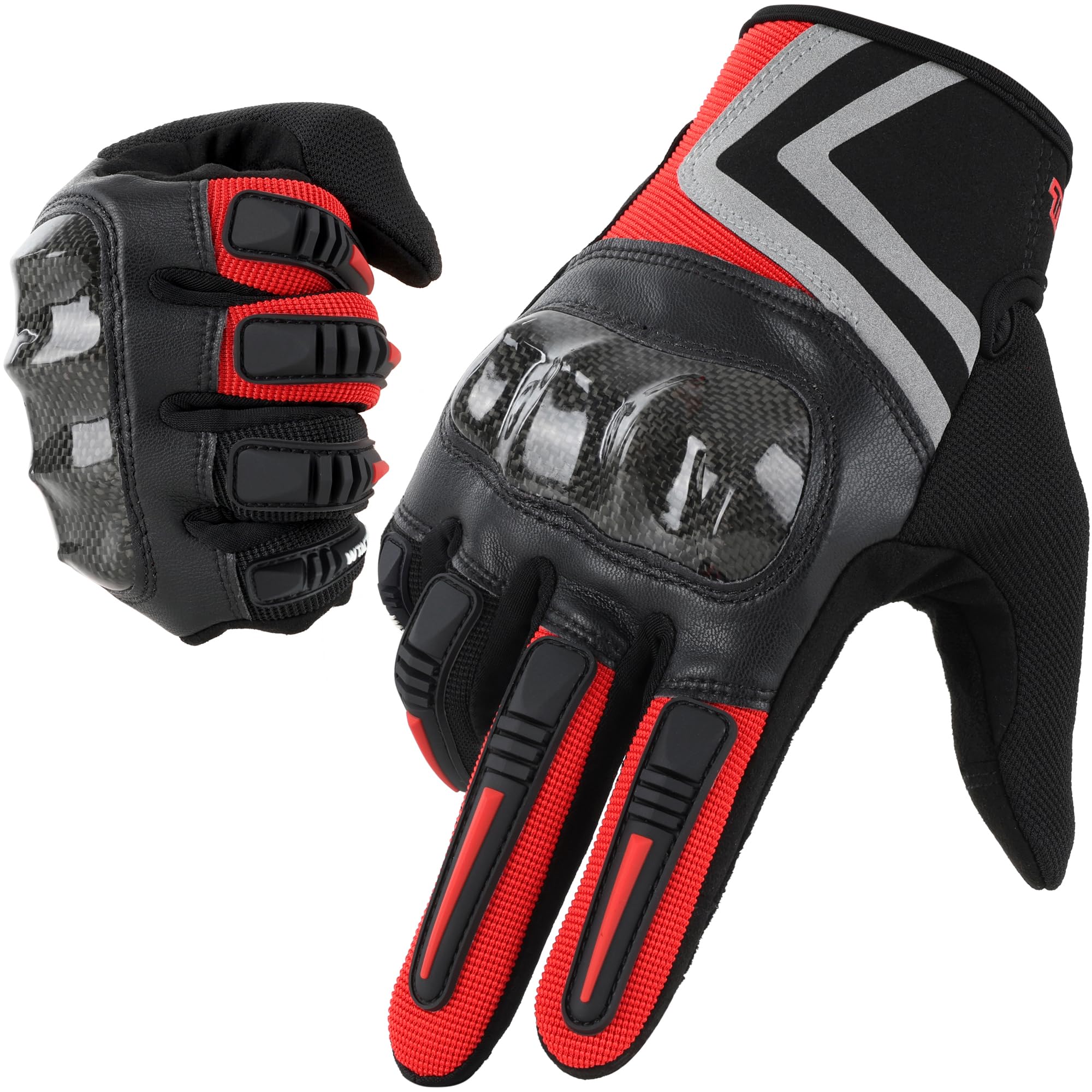 WTACTFUL Motorcycle Gloves Men Women, Carbon Fiber Touchscreen Breathable