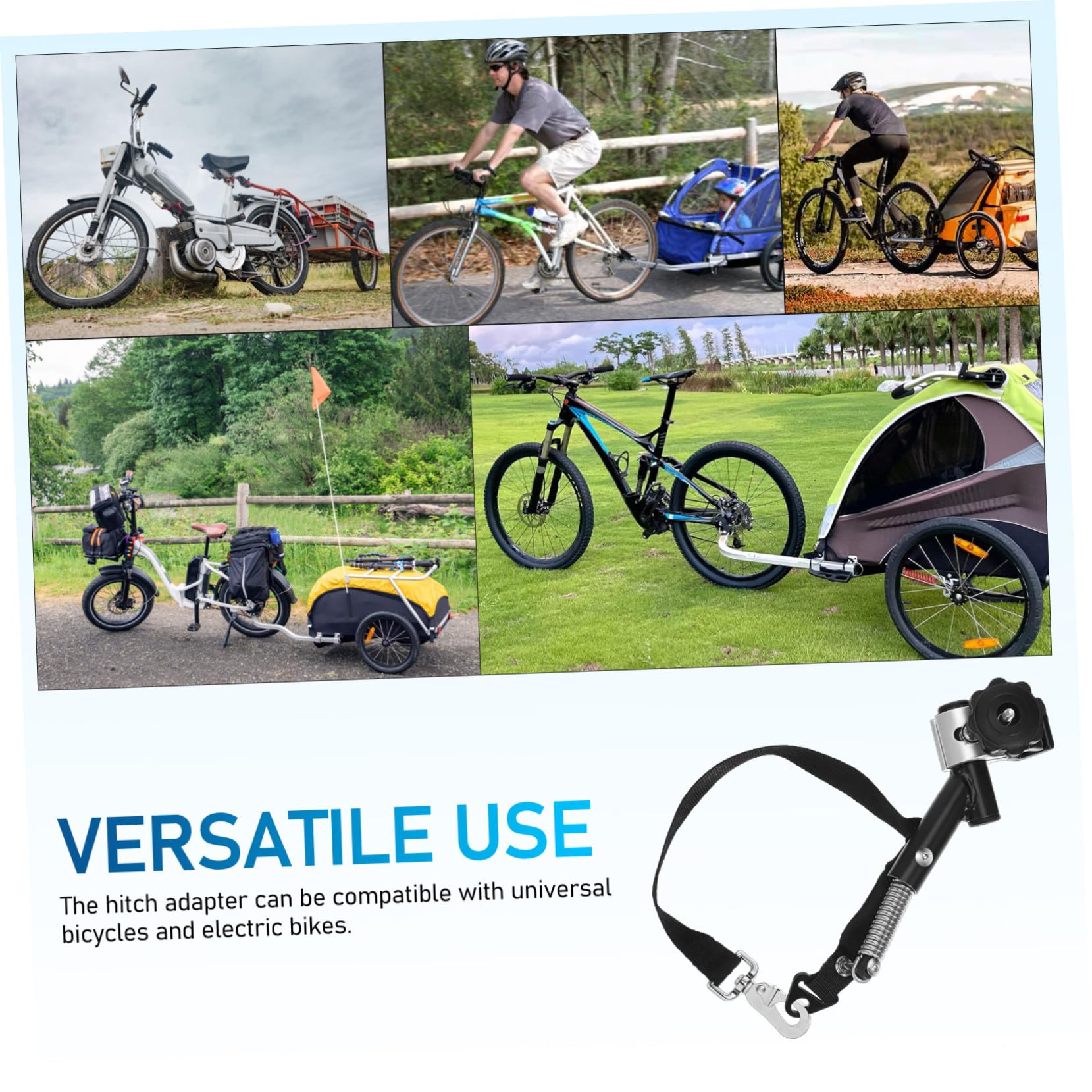 Toyvian Fahrradanhänger Kupplung Ersatz Adapter für Anhänger für E-Bike Universelle Räder aus Aluminiumlegierung Schwarz 1 Satz
