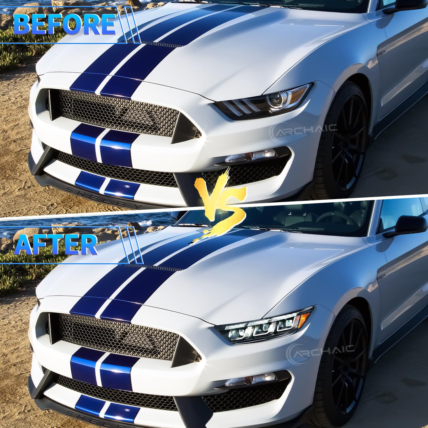 CarLights360 Front Turn Signal Light For 2015-2017 Ford Mustang (Passenger Side) - DOT Certified, With Bulbs