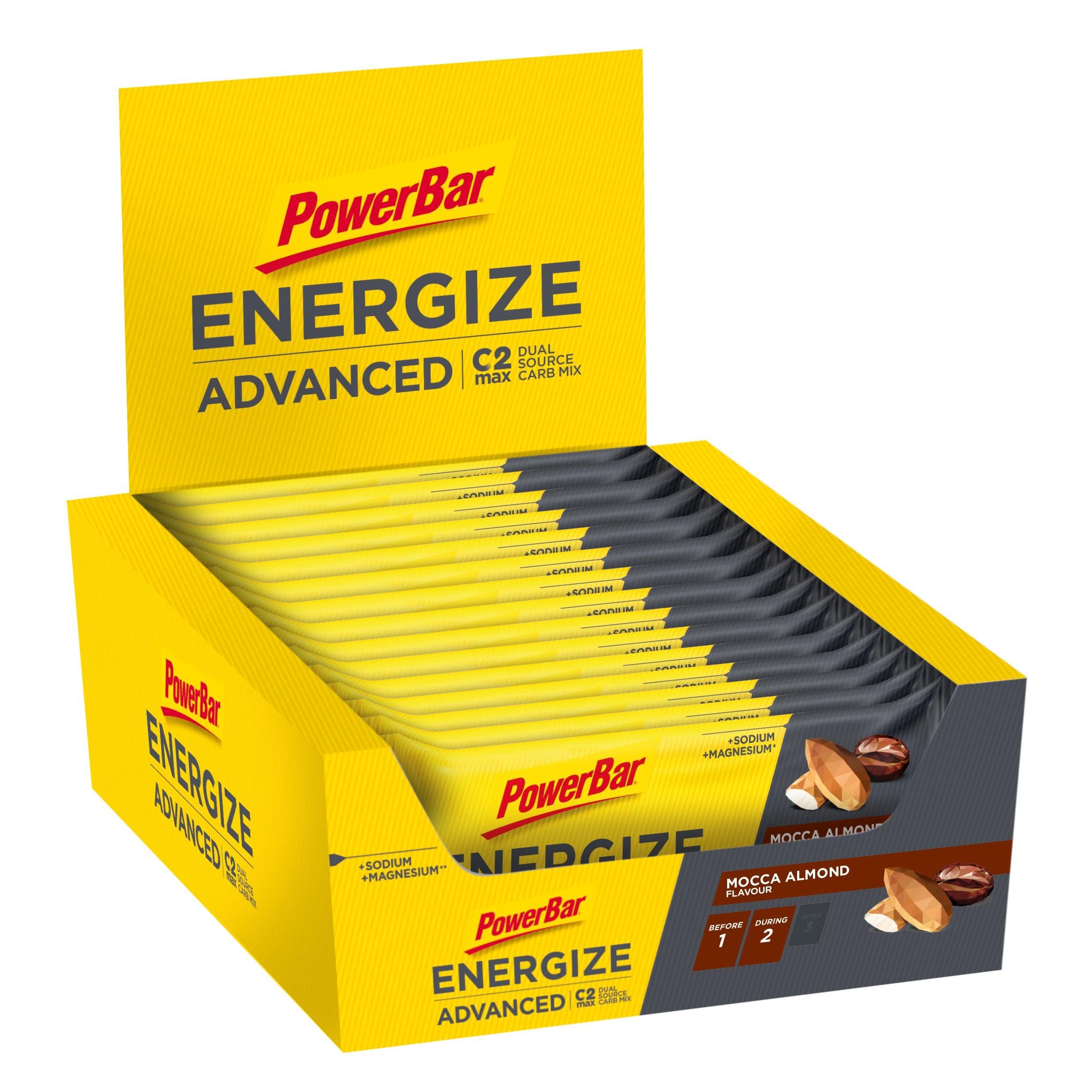 Powerbar - Energize Advanced - Mocca Almond - 15x55g - High Carb Energieriegel - Magnesium&Natrium