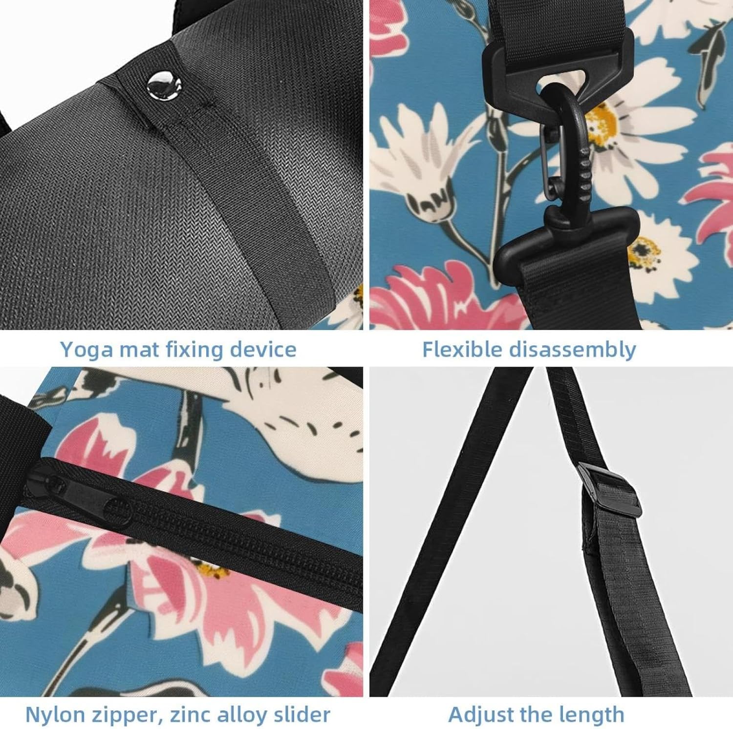 Gym Bag for Women, Starry Nebula Yoga Mat Bag with Shoe Compartment, Sport Yoga Gym Bag with Yoga Strap, Carryall Yoga Tote Bag