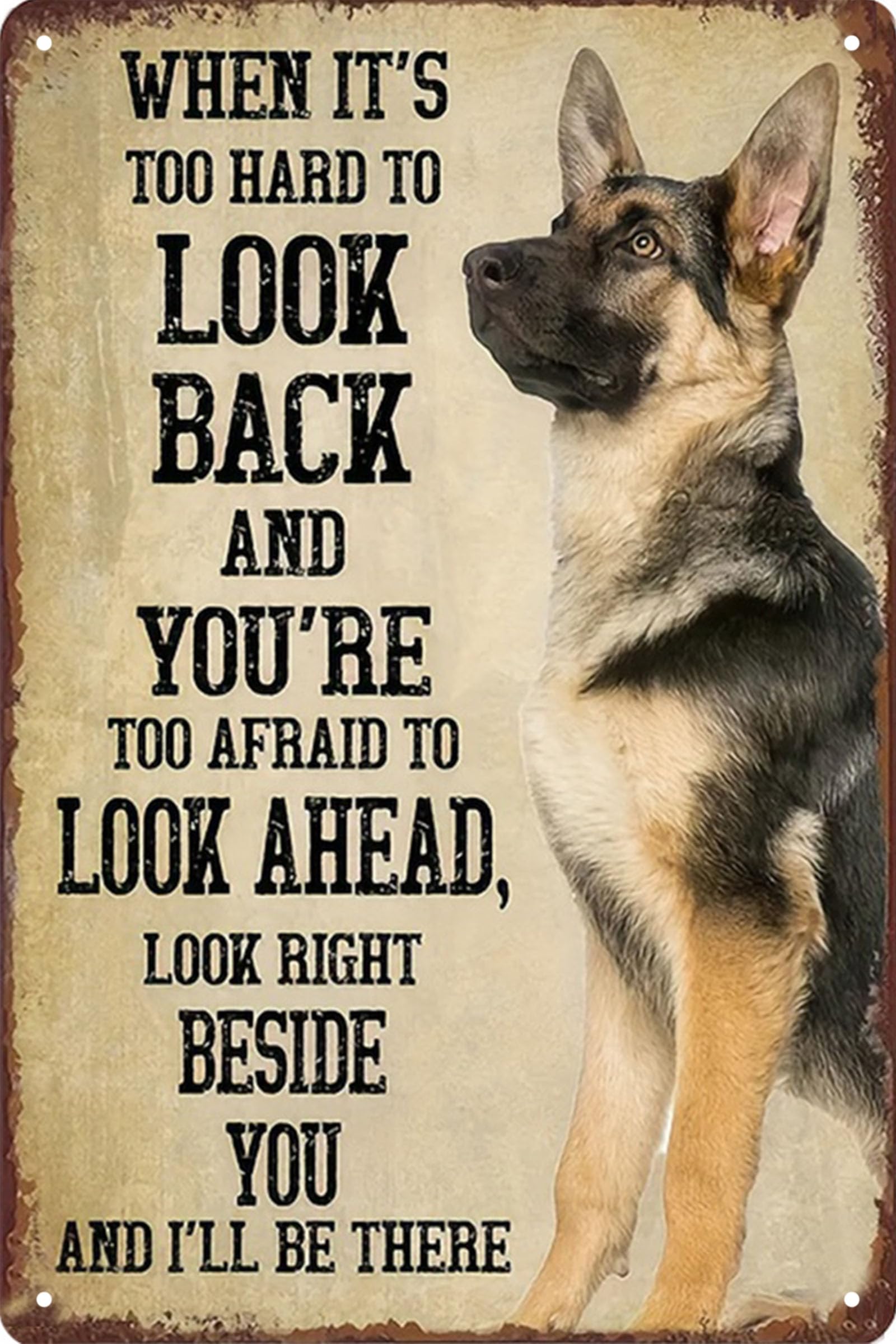 Formeyart German Shepherd Vintage Funny Dog Tin Sign,Retro Love Of Dog Metal Sign,Dogs Decor For Dog Lovers Dogs House Fence Farm Home Garage 8X12 Inches (German Shepherd)