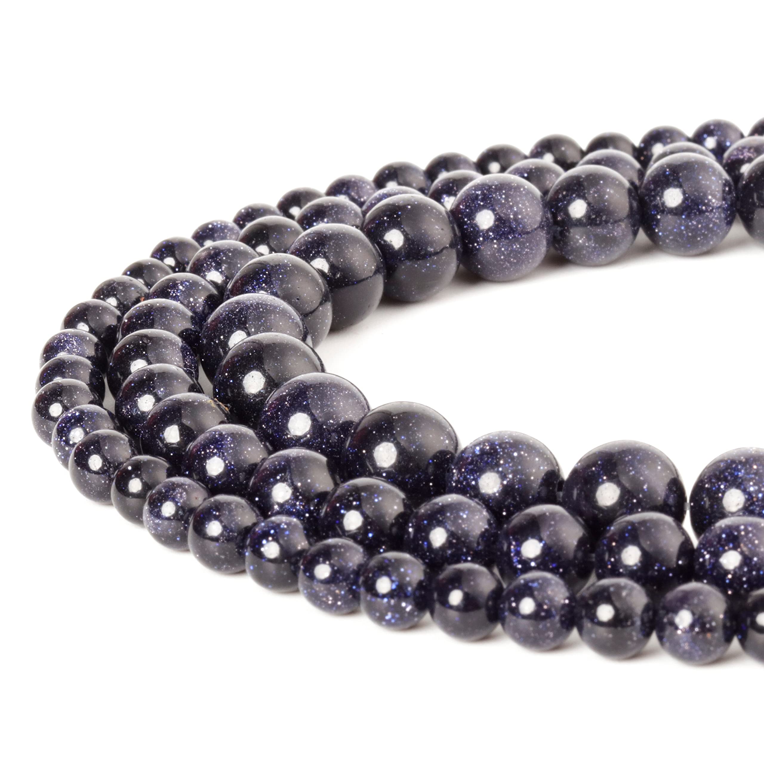 Natural Jewelry 4/6 / 8/10 / 12mm Natural Loose Beads Series Suitable for DIY Bracelet Necklace Accessories - (Color: Lansha; Item Diameter: 4mm 90beads)