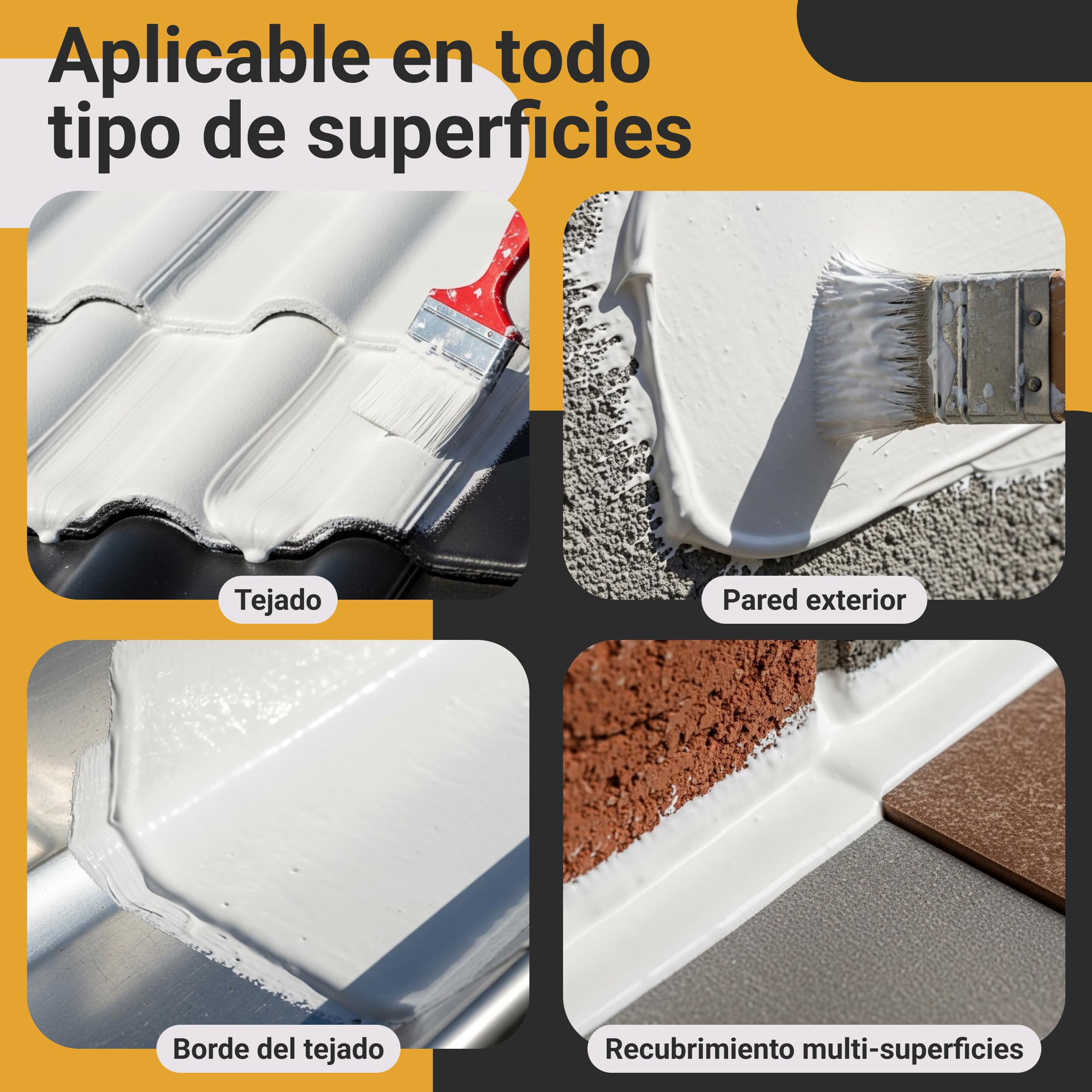 Pintura líquida Impermeabilizante Blanca 750 ml PROXINOVA - Para Terrazas, Muros y Techos, Membrana Líquida Impermeabilizante Antihumedad, de Alta Resistencia, Revestimiento Impermeable Duradero
