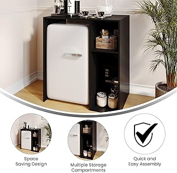 Amazon.com: EMMA + OLIVER Freesia Mini Fridge Over Shelf with