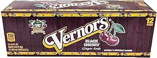 Vernors ginger ale (soda) Black Cherry flavored soda pop, 12-fluid ounce cans, 12-count fridge pack