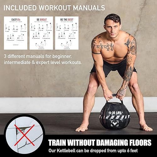 Miniatura 3 de Bolsa de arena con pesas rusas  Bolsa de peso de arena resistente para entrenamiento cruzado, entrenamiento de fuerza, entrenamiento, fitness