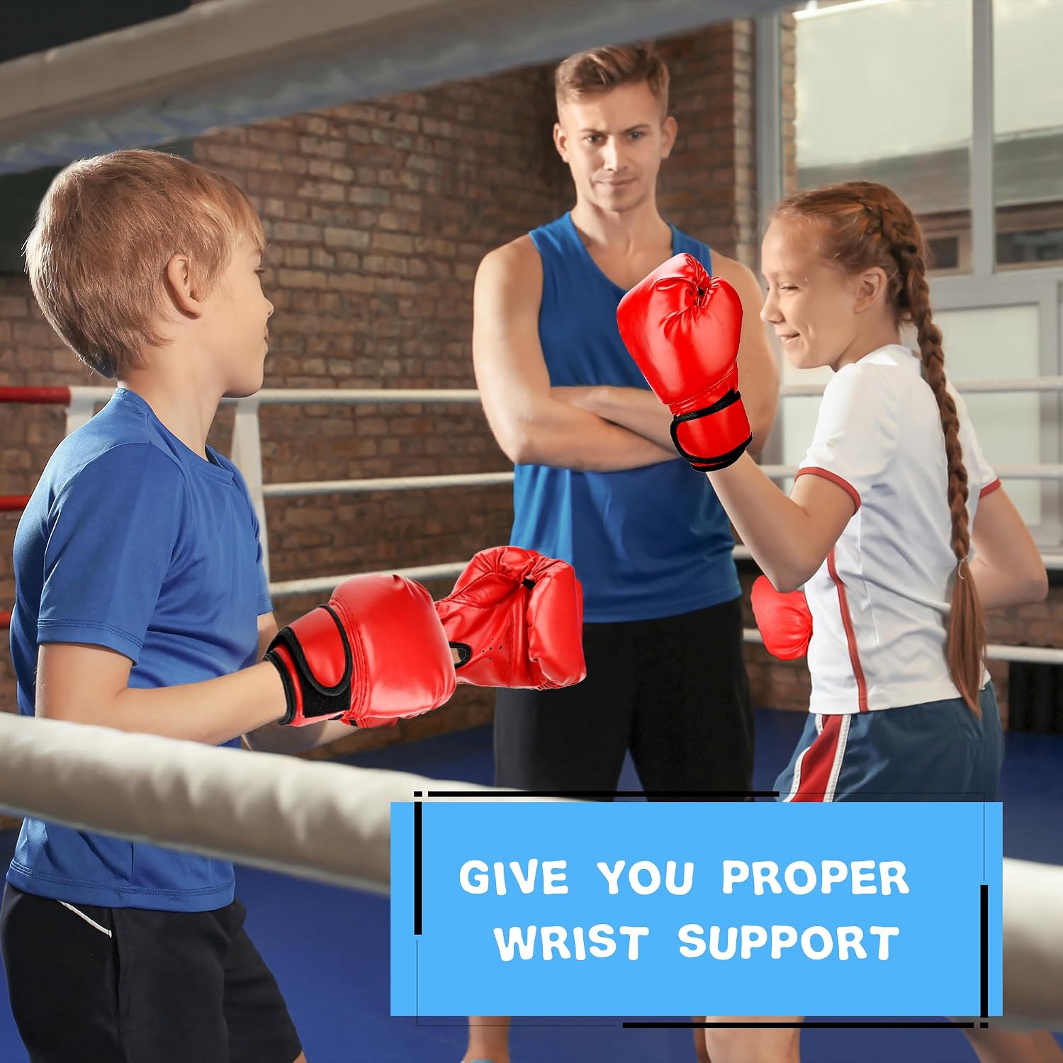 3-in-1 Boxing Gloves and Punching Mitts Set Kids Boxing Equipment Set for Youth Karate Muay Thai Taekwondo MMA