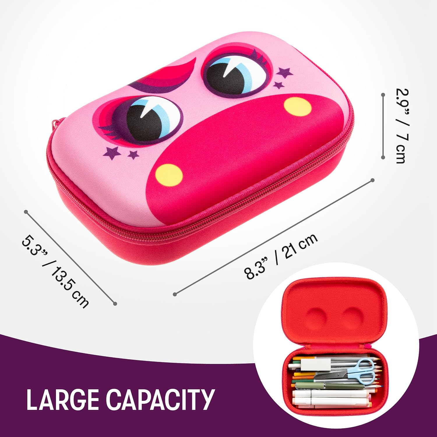 ZIPIT Wildlings Pencil Box for Girls, Cute Pencil Case for School, Pony