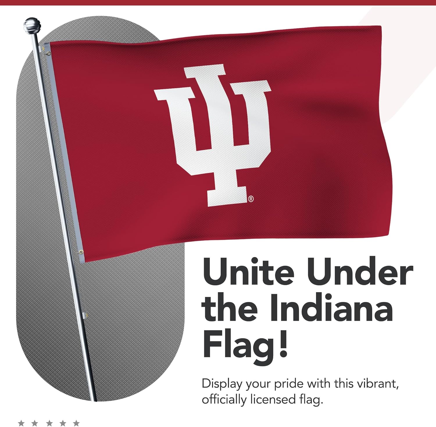 Indiana Hoosiers College Sports Printed Flag - NCAA Licensed - Nylon - School Banner (Red) (4' x 6') - Image 7