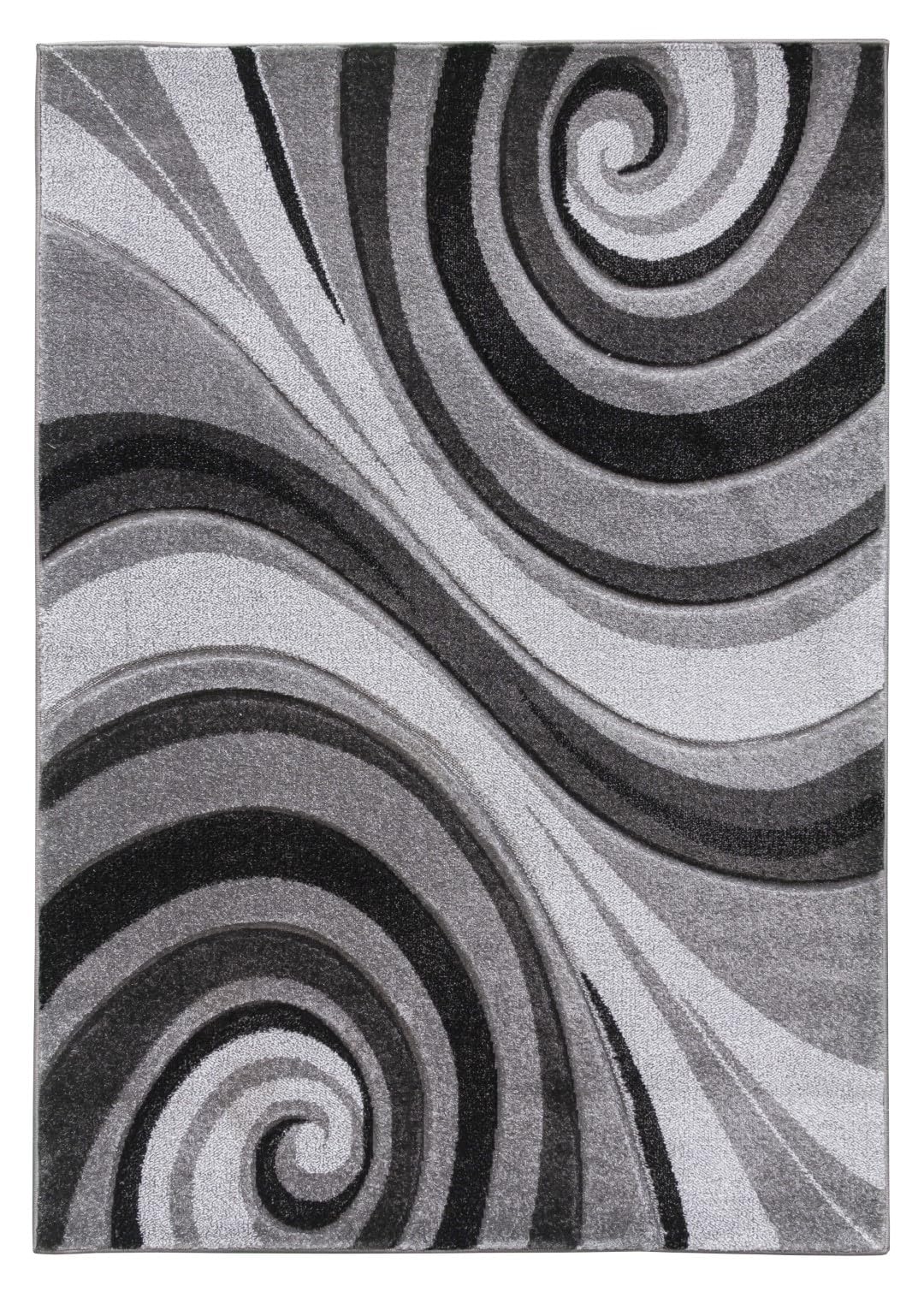 SrS Rugs® Impulse - Area Rug for Living Room, Bedroom, Hallway Runner Rug - Abstract Geometric Design - Provides Home with Comfort and Warmth (Spirals Grey, 160cm x 220cm) — image 1
