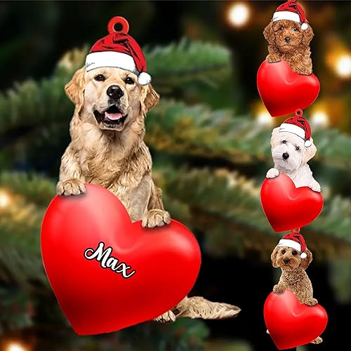 Miniatura 2 de Golden Retriever 2 - Adorno personalizado de razas de perro 3D de 2 capas, adorno personalizado para perro, amante de los perros de Navidad, regalo