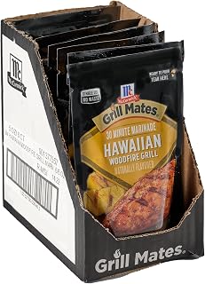 McCormick Grill Mates Hawaiian Woodfire Grill 30-Minute Marinade, 5 oz Pack of 6 - Sweet Soy Pineapple Flavor for Pork, Chicken, Shrimp