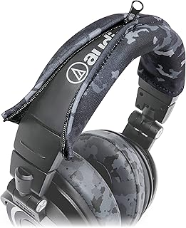 WC BandZ V2 Capa protetora de diadema para auriculares da série Audio Technica ATH M - lavável na máquina, não descasque - Compatível com M50X / M50XBT / M50 / M40X e outros modelos | Camo preto