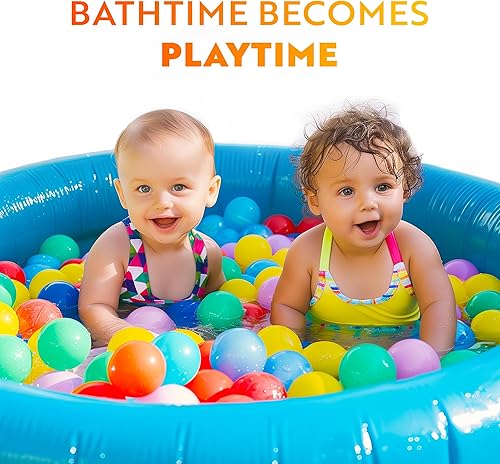 Miniatura 3 de Playz Pelotas plásticas suaves de juguete, con 8 colores vibrantes, a prueba de aplastamientos, sin bordes afilados, no tóxico, libre de ftalatos y