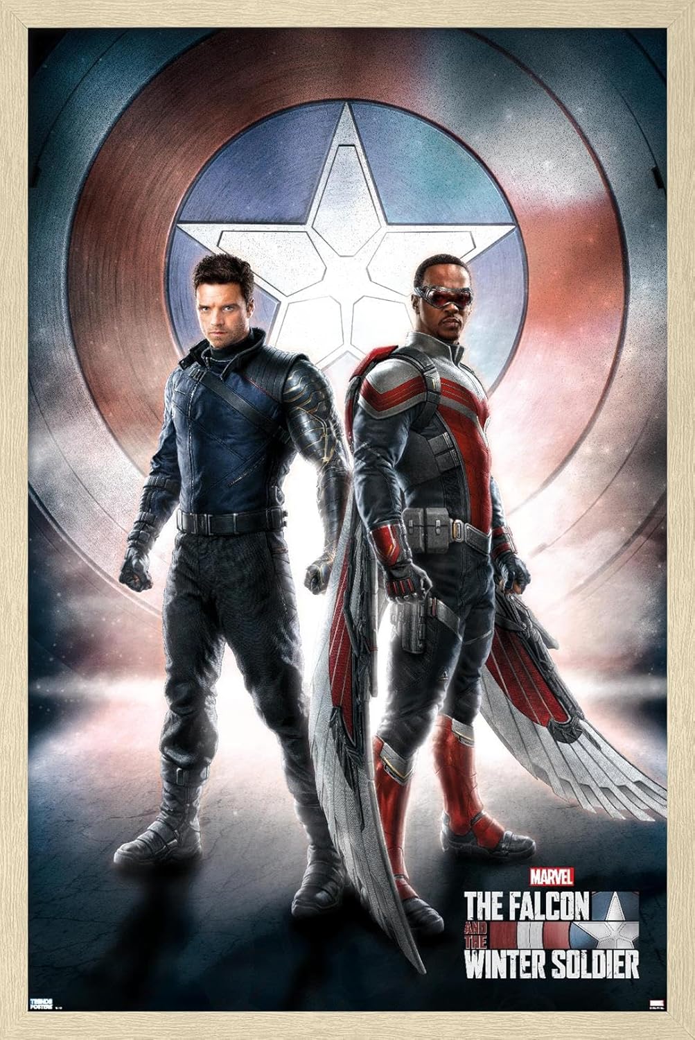 Trends International Marvel Television - Falcon and Winter Soldier - One Sheet Wall Poster, 22.375" x 34", Black Framed Version