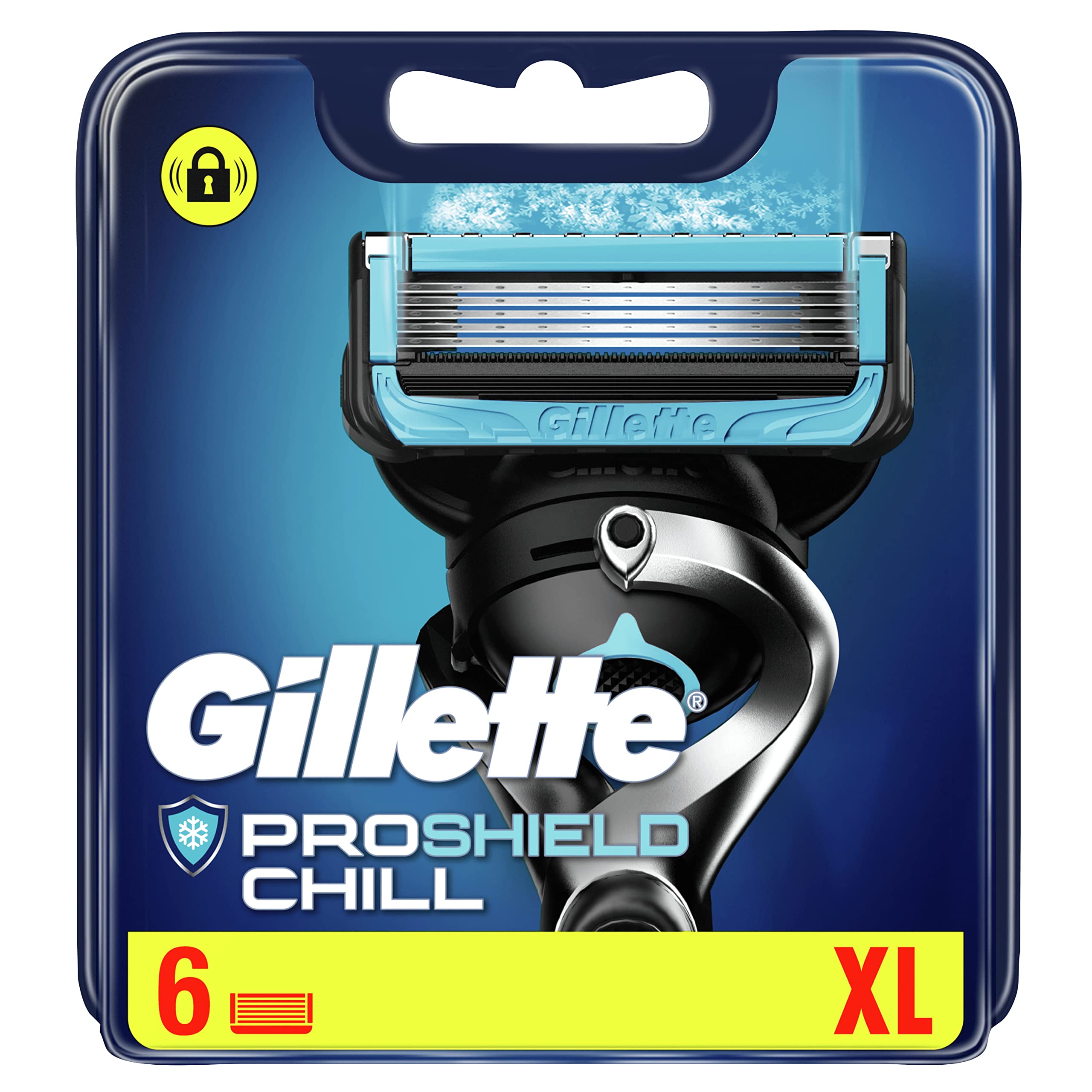 Gillette ProShield Chill Cuchillas de Afeitar Hombre, Paquete de 6 Cuchillas de Recambio