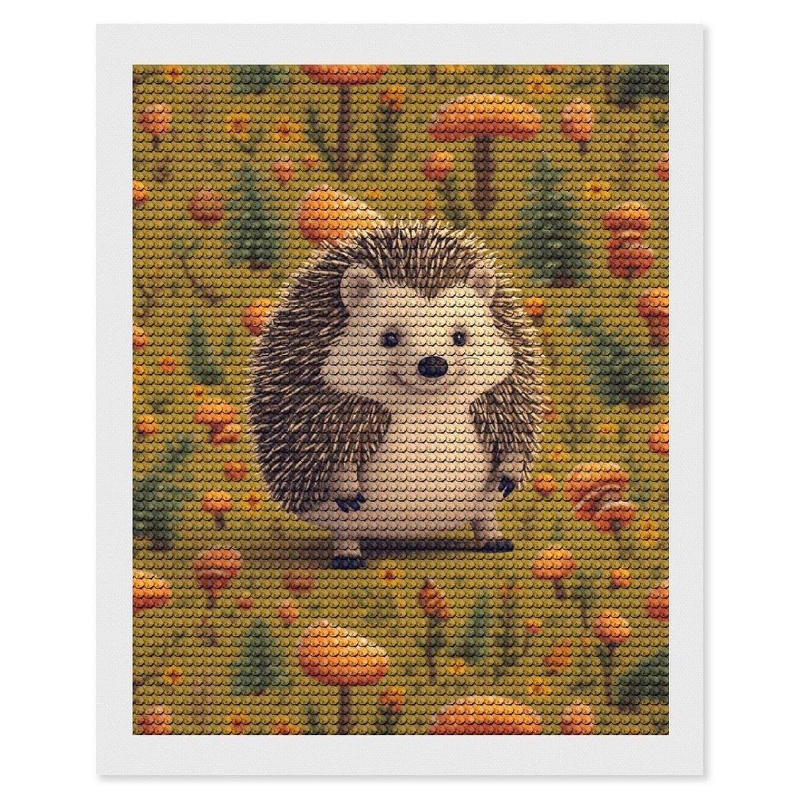 NONHAI Diamond Painting Kits for Adults - DIY Diamond Art Kits for Beginners - Full 5D Paint Drill Diamond Dots Paintings- Hedgehog Diamonds Pictures Gem Art and Craft Wall Decor 16"x20"