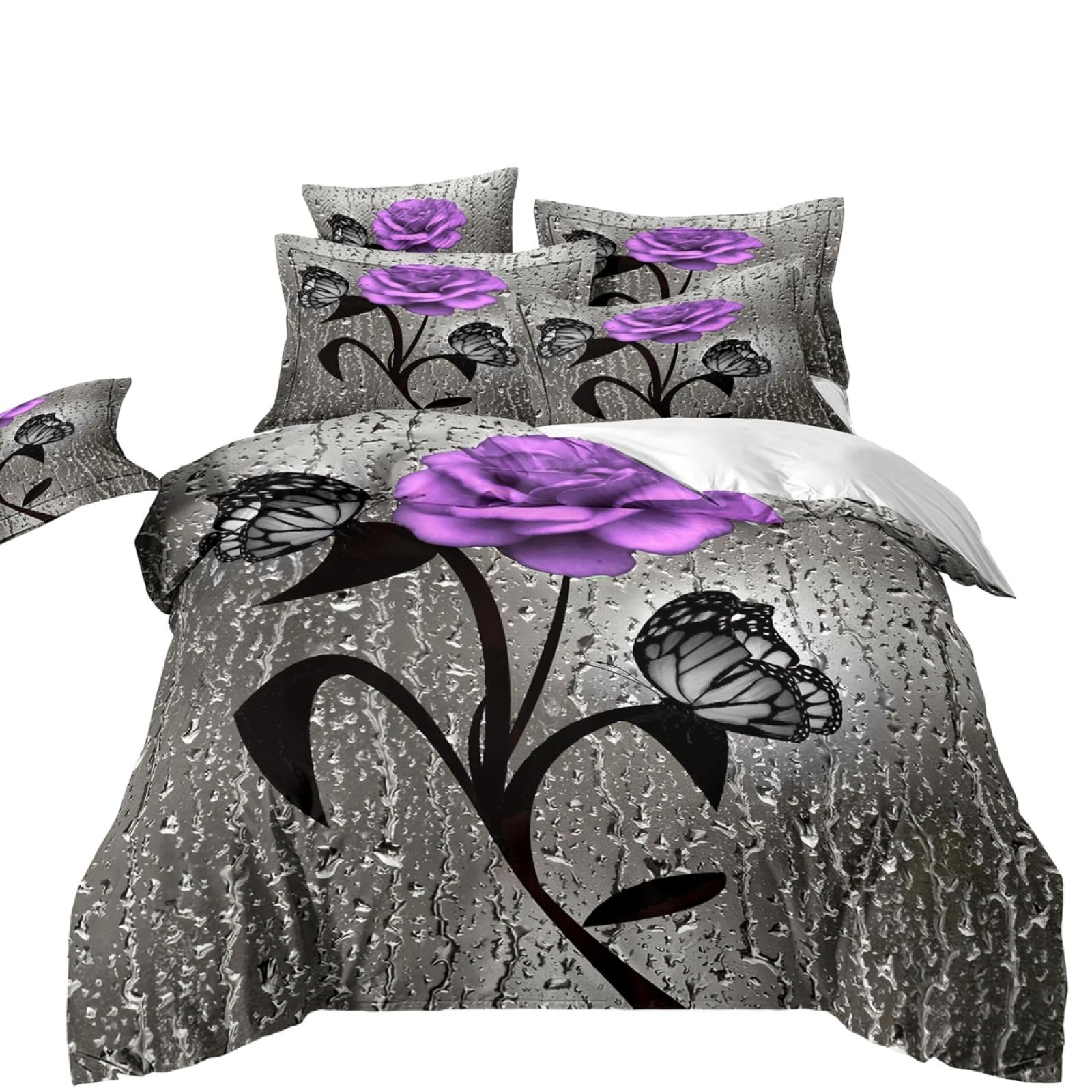 Super King Size Duvet Cover Sets Gray Black Purple Super King Bedding
