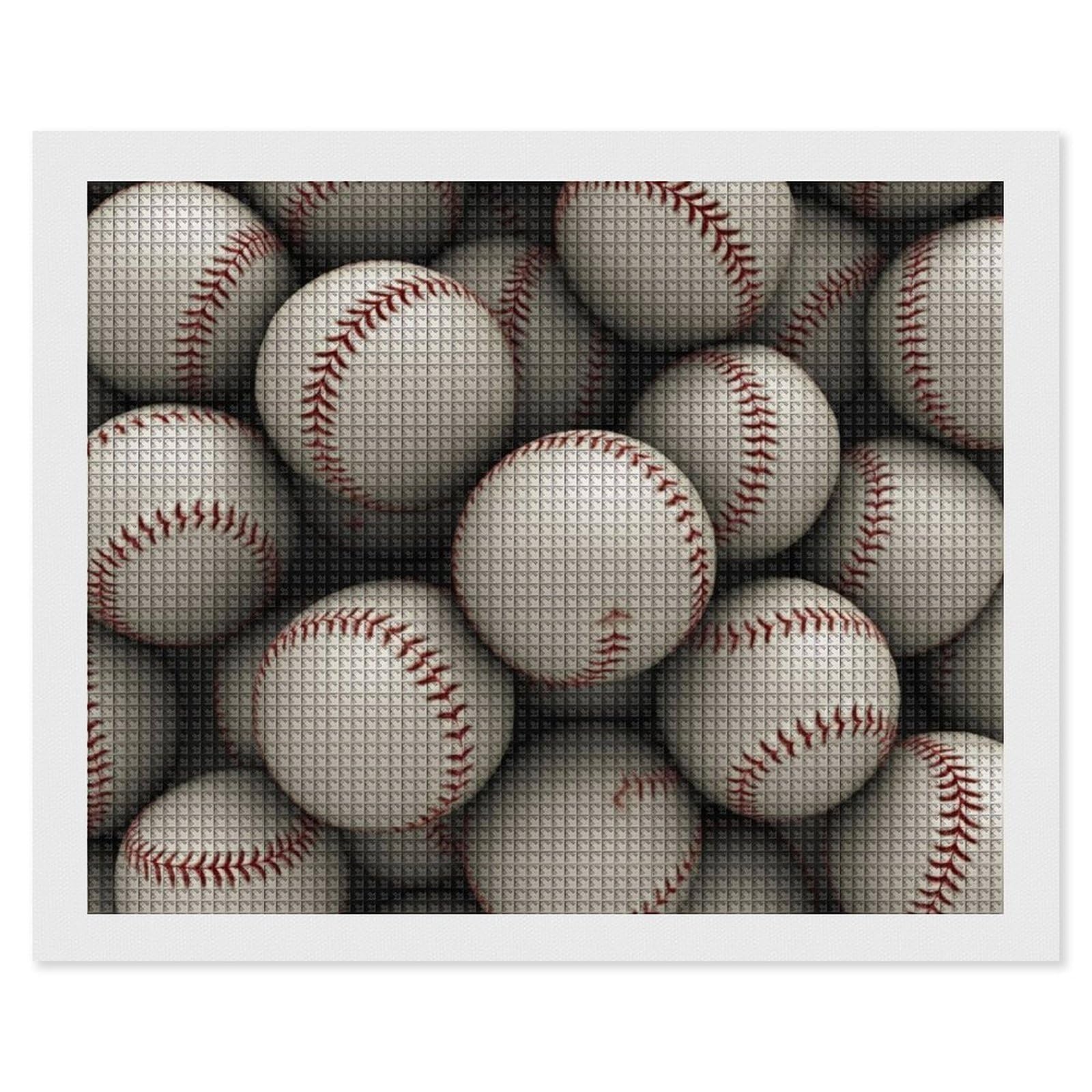 Baseball Diamond Art Kits for Adults, DIY 5D Diamonds Painting Kits for Beginner, Round Full Drill Diamond Dots Painting, 16"x20" Diamonds Pictures Gem Art and Crafts Wall Decor