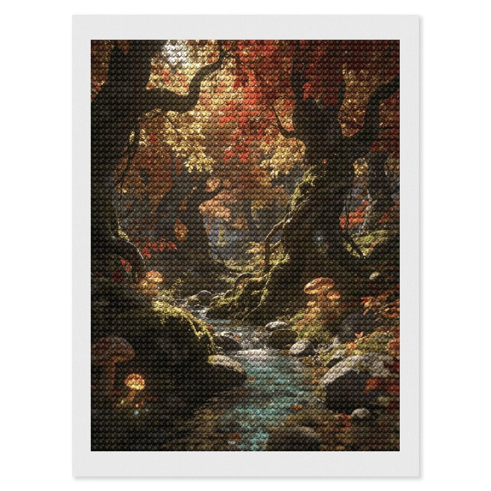 FekiLoot Autumn Forest Valley Diamond Painting Kits for Beginners DIY Diamond Art Kits for Adults Full Drill Round Diamond Dot Gem Art Painting Fun DIY Crafts for Home Kitchen Wall Decor Gift 12"x16"