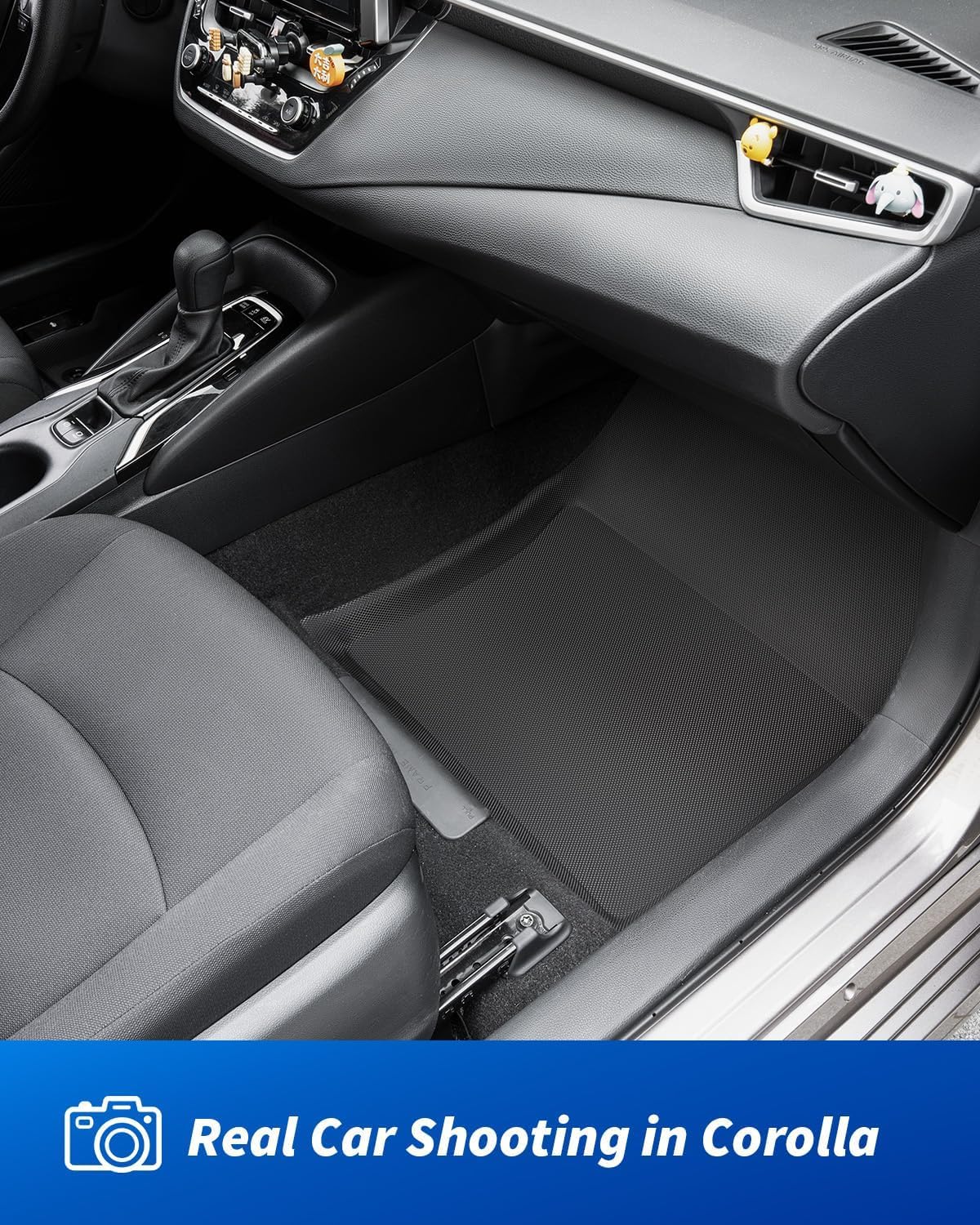 Car Floor Mats for Toyota Corolla 2020-2025 2026(Not for Hatchback or Cross), All-Weather XPE Accessories Custom Fit Carpet for Corolla 2026 2025 2024-2020 Gas Hybrid, Front Rear Cargo Black Liners