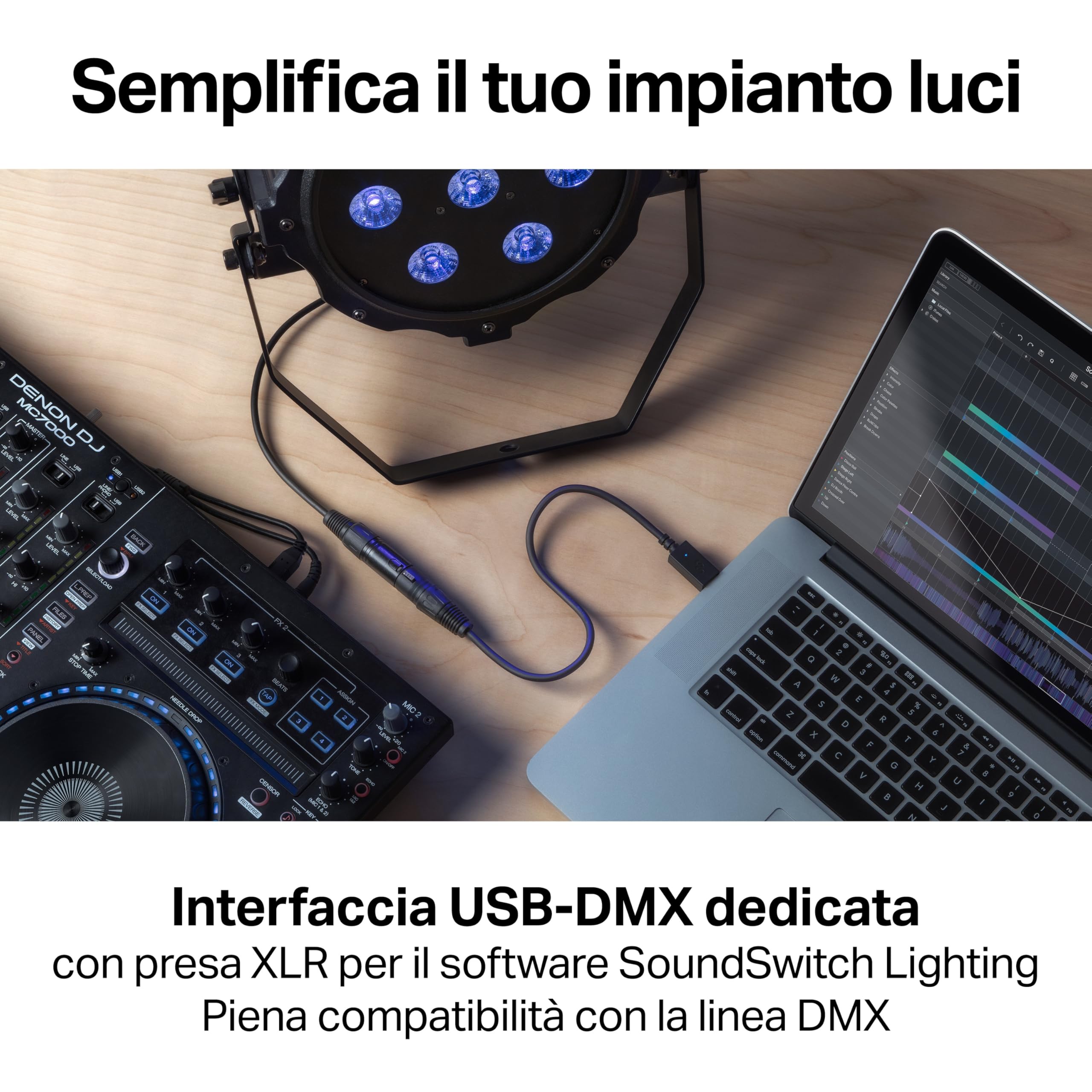 SoundSwitch DMX Micro Interface - Interfaccia Ultra Compatta USB-DMX con Tre Mesi di Accesso Gratuito al Software SoundSwitch