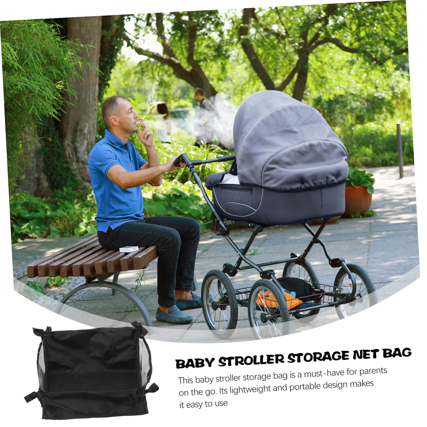 HANABASS 4 Pièces de Rangement pour Poussette Oxford Panier de Stockage pour Sous Poussette Organisateur Pratique et Portable