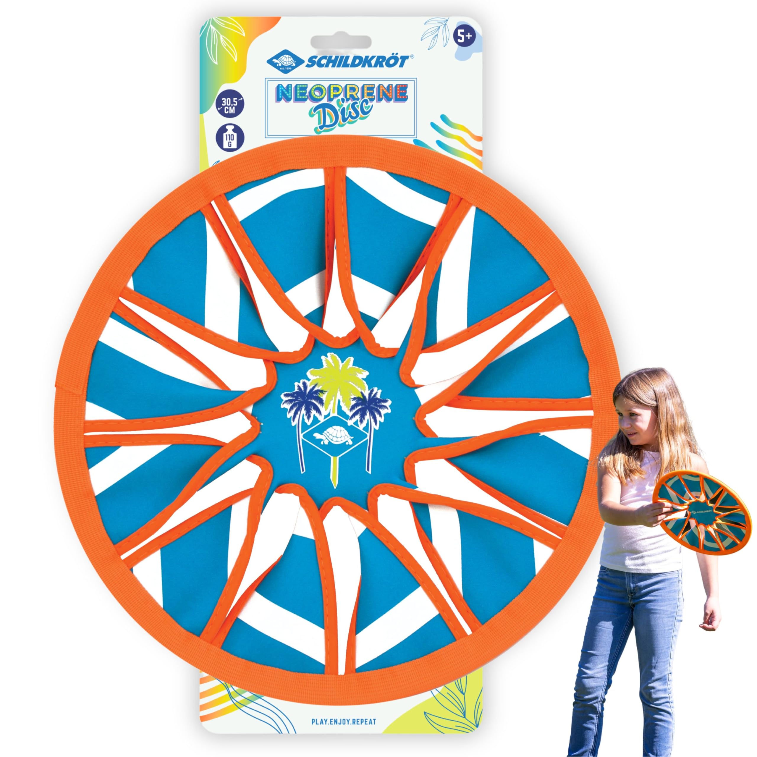 Schildkröt Neopren Disc - weiche, griffige Wurfscheibe für Kinder und Erwachsene - Frisbee für Strand und Park - salzwasserfest & schnelltrocknend