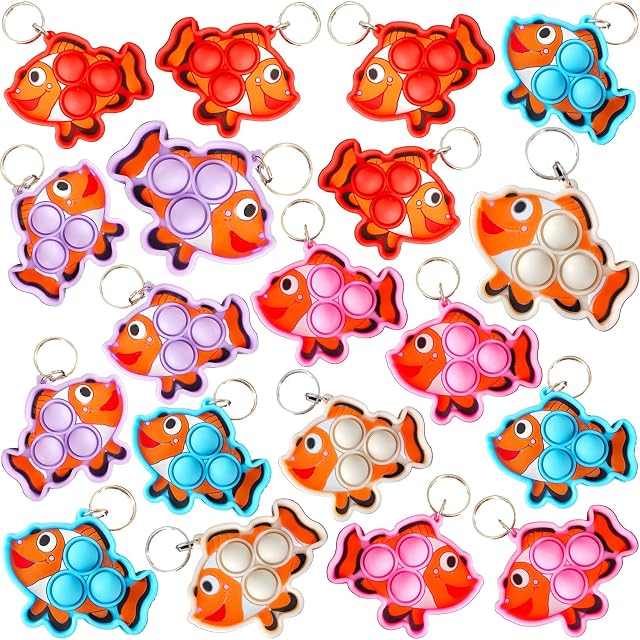 24 Packs Bulk Mini Ocean Fish Animal Classroom Students Prizes from Teacher Sea Creature Nemo Return Birthday Favors