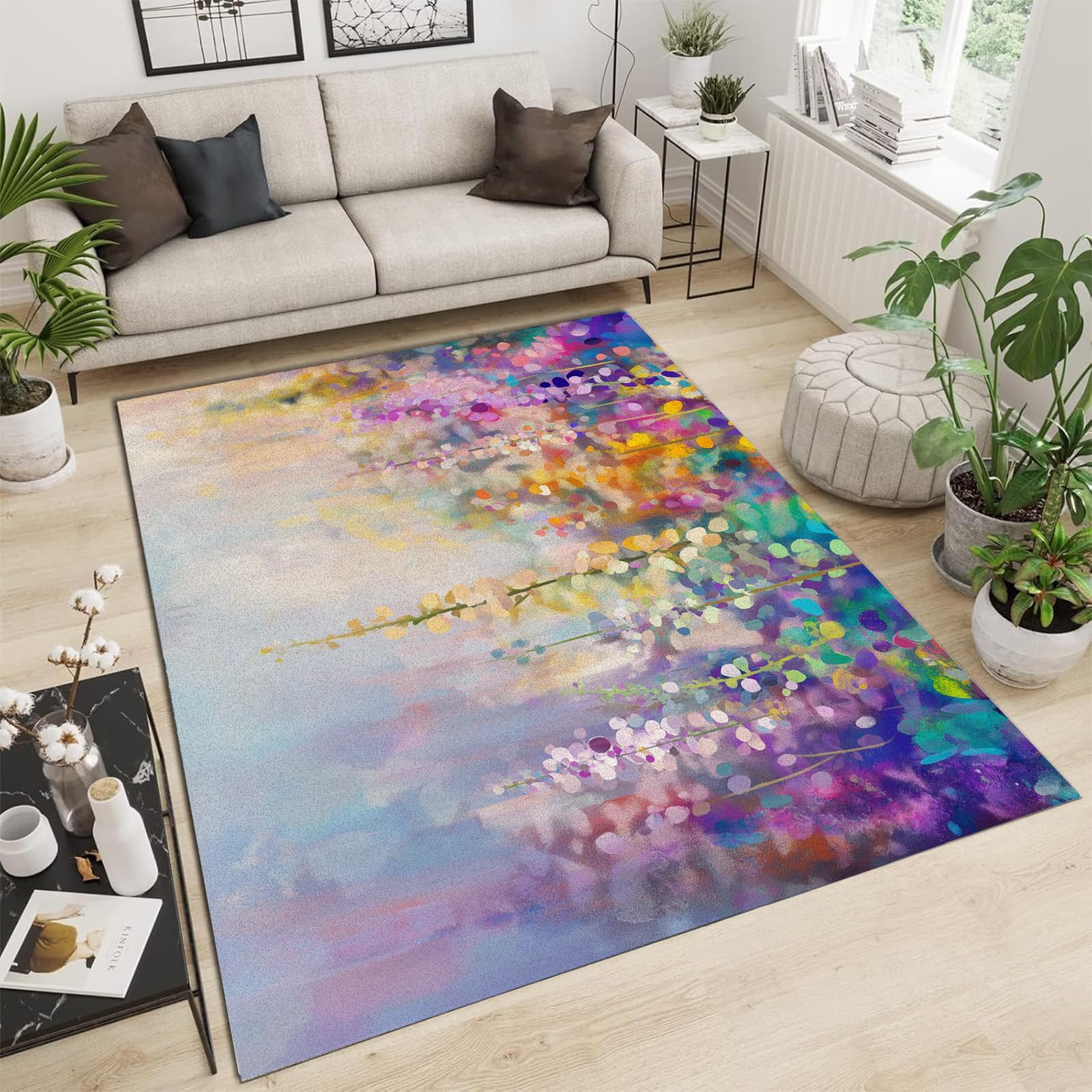 Tapis fleurs suspendues pour salon et chambre moderne 180x270