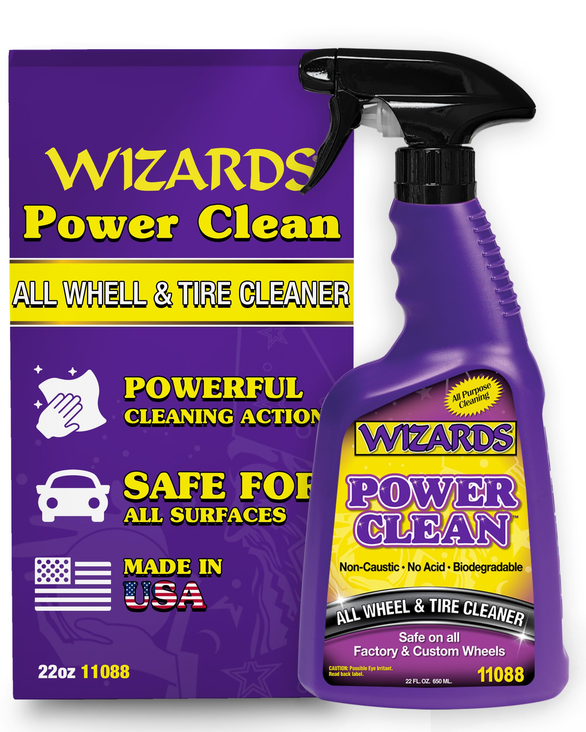 Amazon.com: Wizards Power Clean Wheel and Tire Cleaner - Non