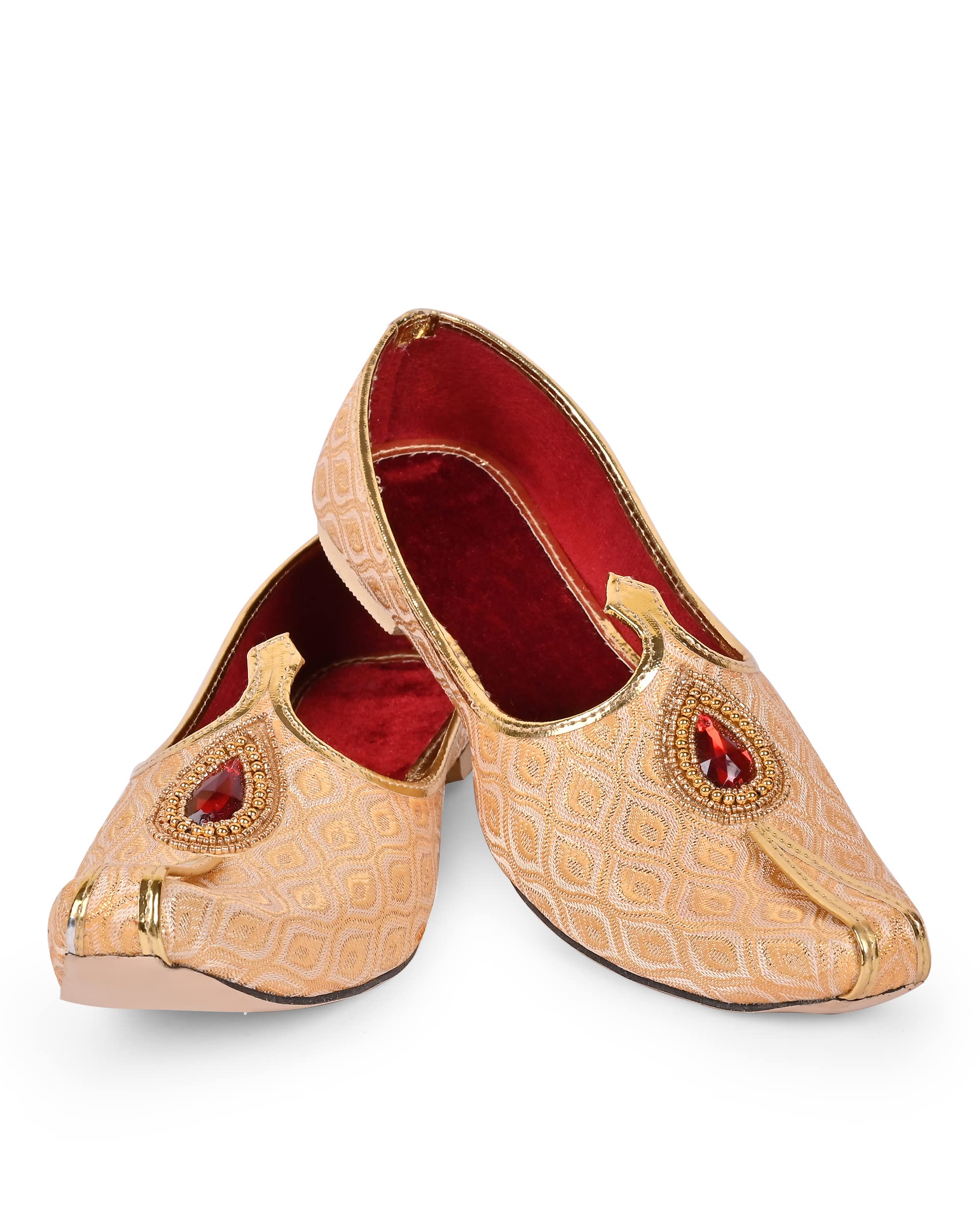 royal khwaab Men's Wedding Juttis/Punjabi Jutti & Sherwani Juti, Pure Traditional & Stylish Ethnic Mojaris/Wedding Shoes 100% Comfortable & Handcrafted (RK-B17)-picture-51