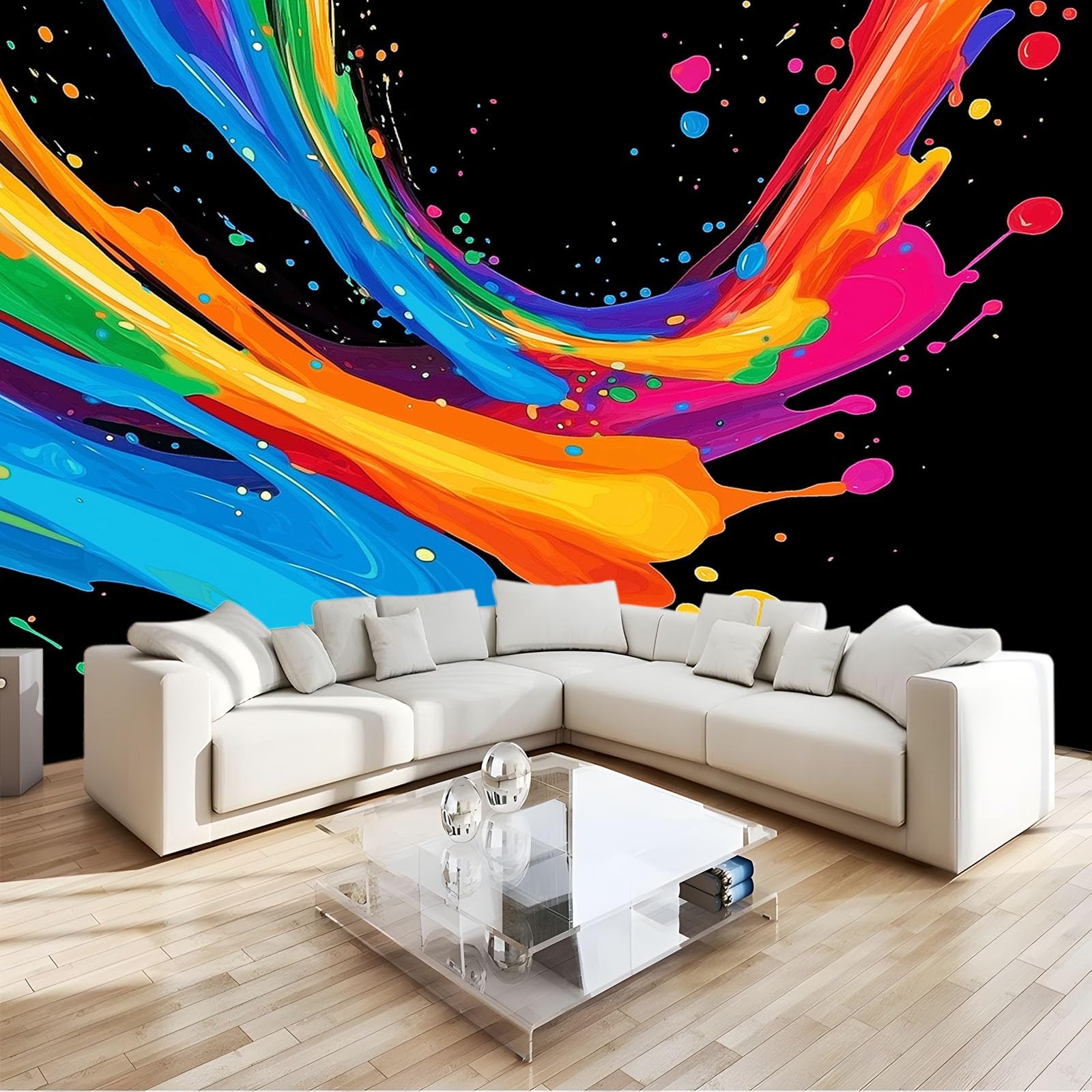 Tapeta 3D farba kolor 250 x 175 cm plakat duży mural fototapeta, DIY sztuka ścienna mural do salonu sypialni biura wystrój domu