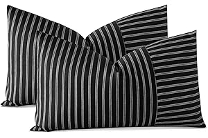 OTOSTAR Farmhouse Striped Lumbar Pillow Covers