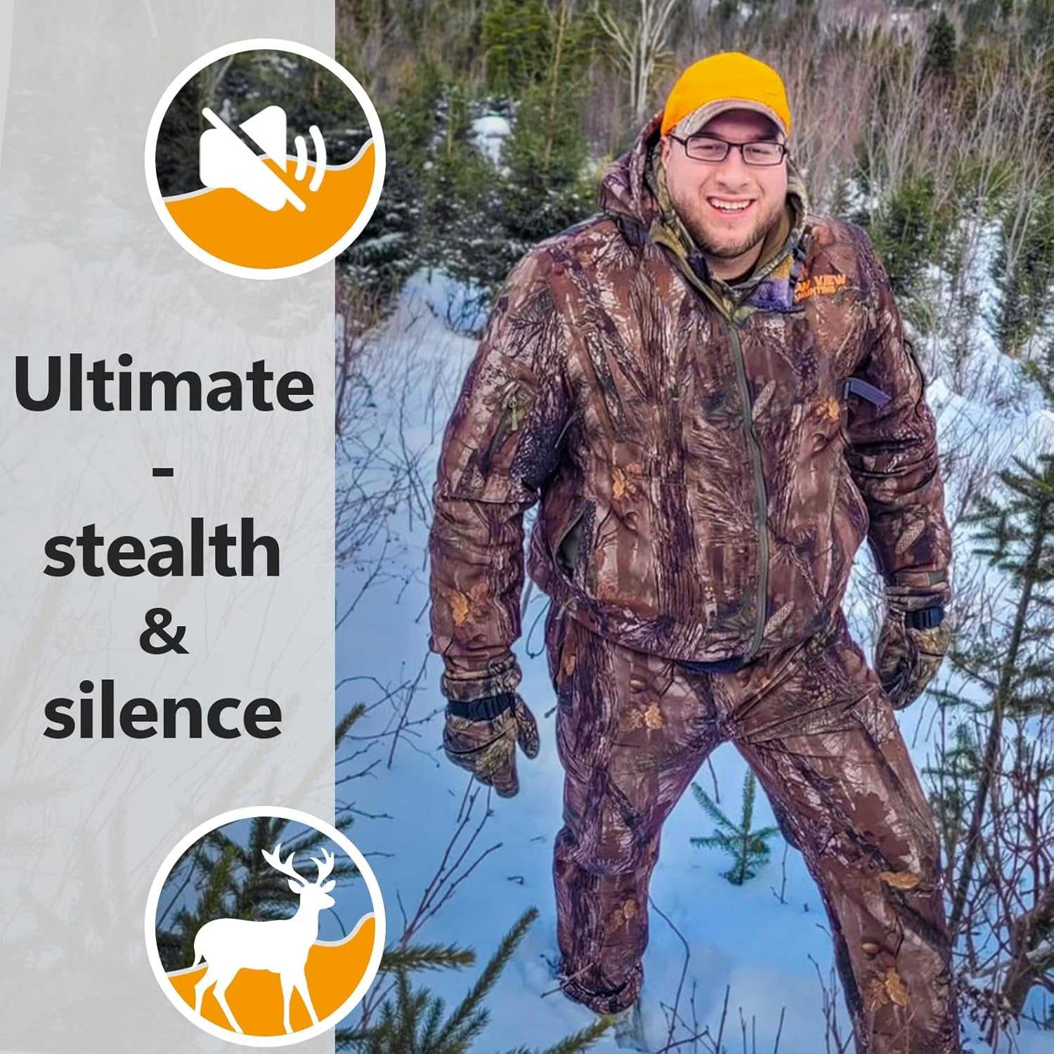 NEW VIEW Men's Insulated Hunting Pants, Silent Water-Resistant Camo Pants for Cold Weather, Quilted Design with 6 Pockets - Image 4