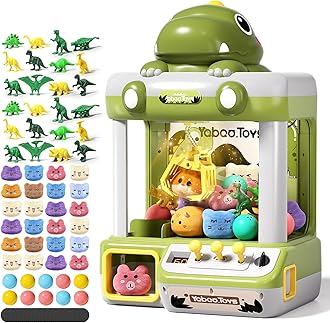 Dinosaur Kids Claw Machine - Electronic Arcade Game with Music, Boys Birthday Gifts for Age 3+, Includes 20 Plush & 12 Dinosaur Accessories (Large)