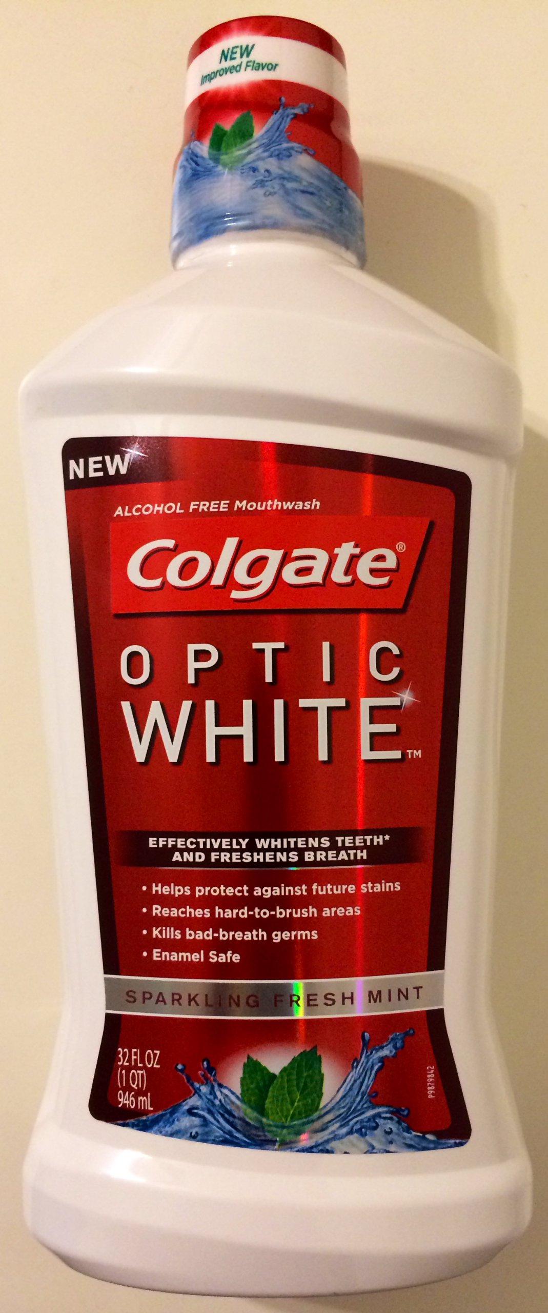 Colgate Optic White Mouthwash 32 Ounce (Value Pack of 4)