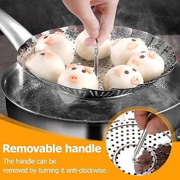 2PCS Vegetable Steamers Basket 27cmStainless Steel Vegetable Steamer Basket