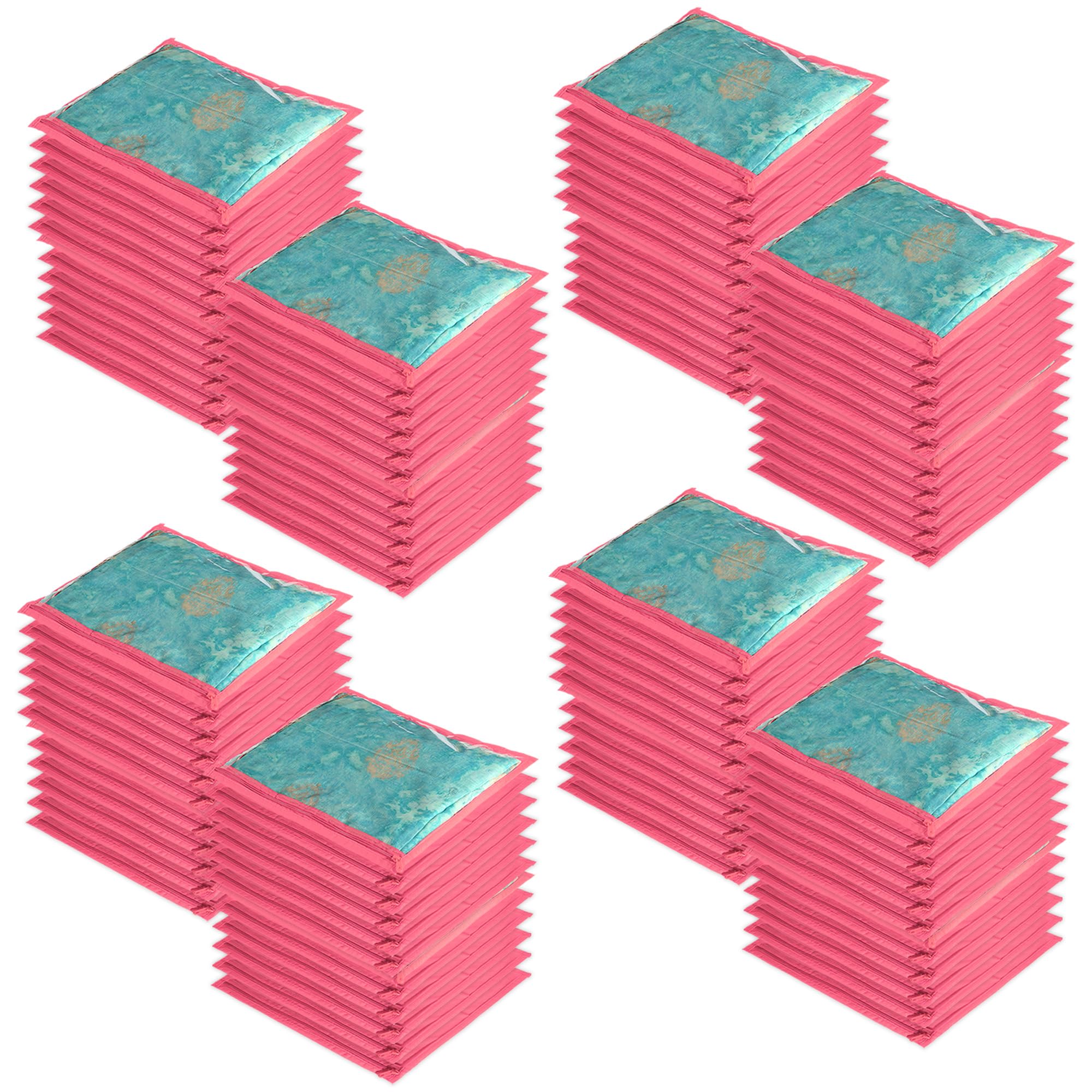Kuber Industries Pack of 96 Saree Cover | Dress Packing Bags with Zip | Saree Pouches for Storage | Clothes Organizer for Wardrobe | Pink (B0D8SQXX9S) Amazon Price History, Amazon Price Tracker