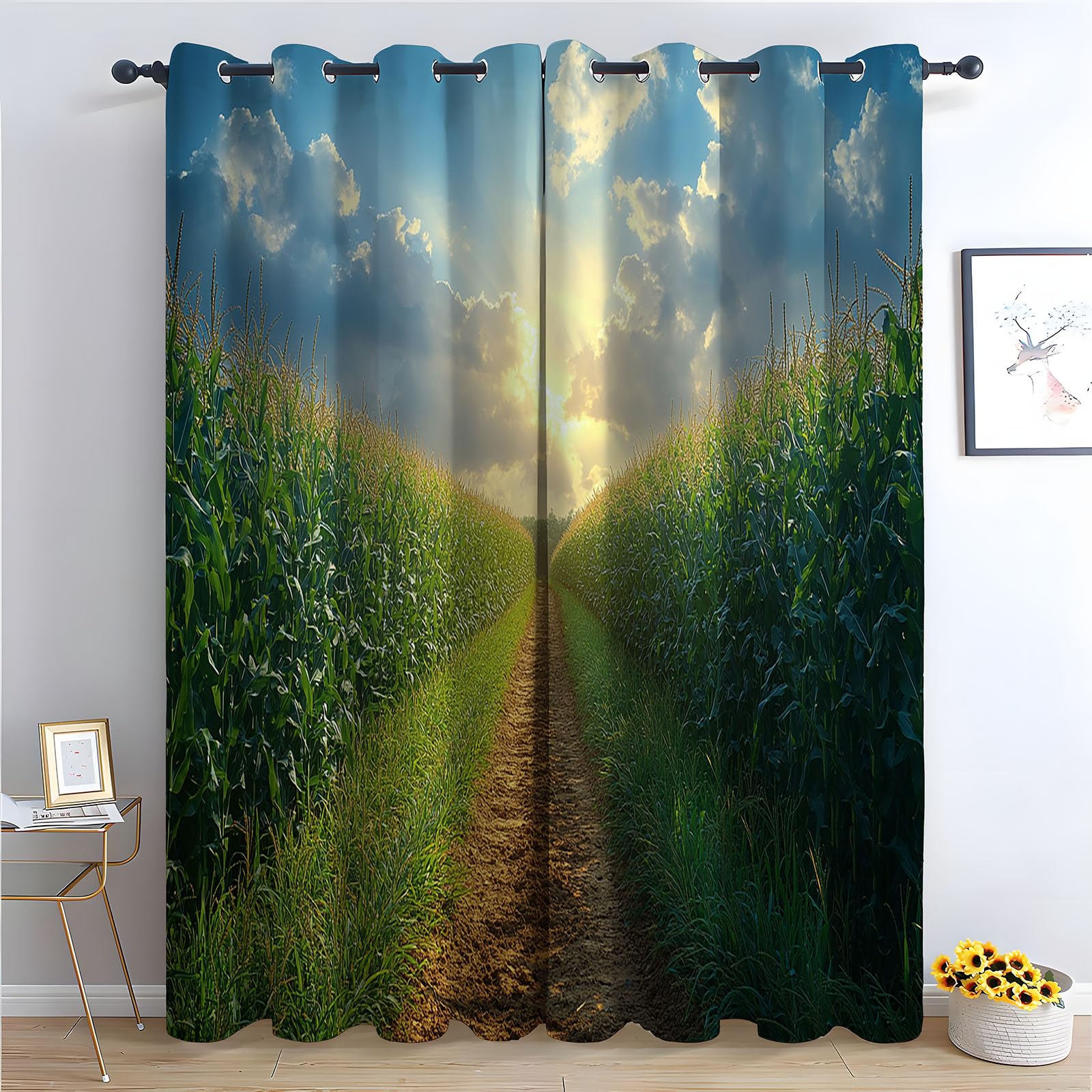 Rideaux décoratifs doux style rustique et opaque pour grand vitrage