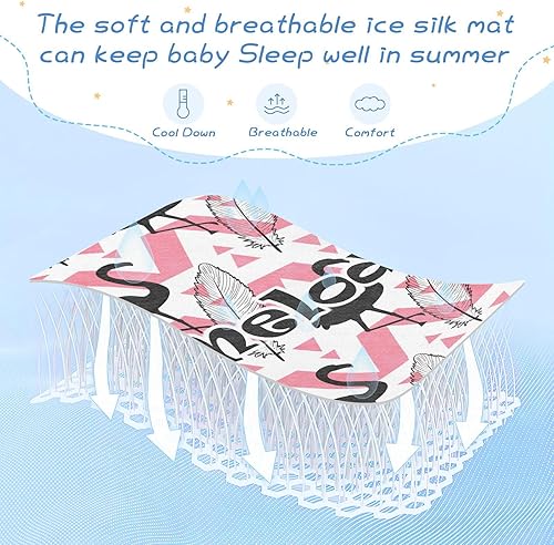 Miniatura 7 de Custom Flamingo Crib Mattress Protector Pad for Boys Girls Baby Ice Silk Mat Bed Toddler Mattress Sheets Cooling Mattress Topper Play Mat for