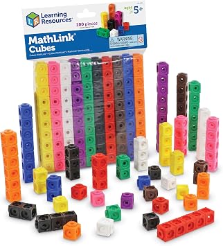 Learning Resources Mathlink Cubes (Set of 100) & Sumbox Multiplication Square Educational Times Tables Maths Poster