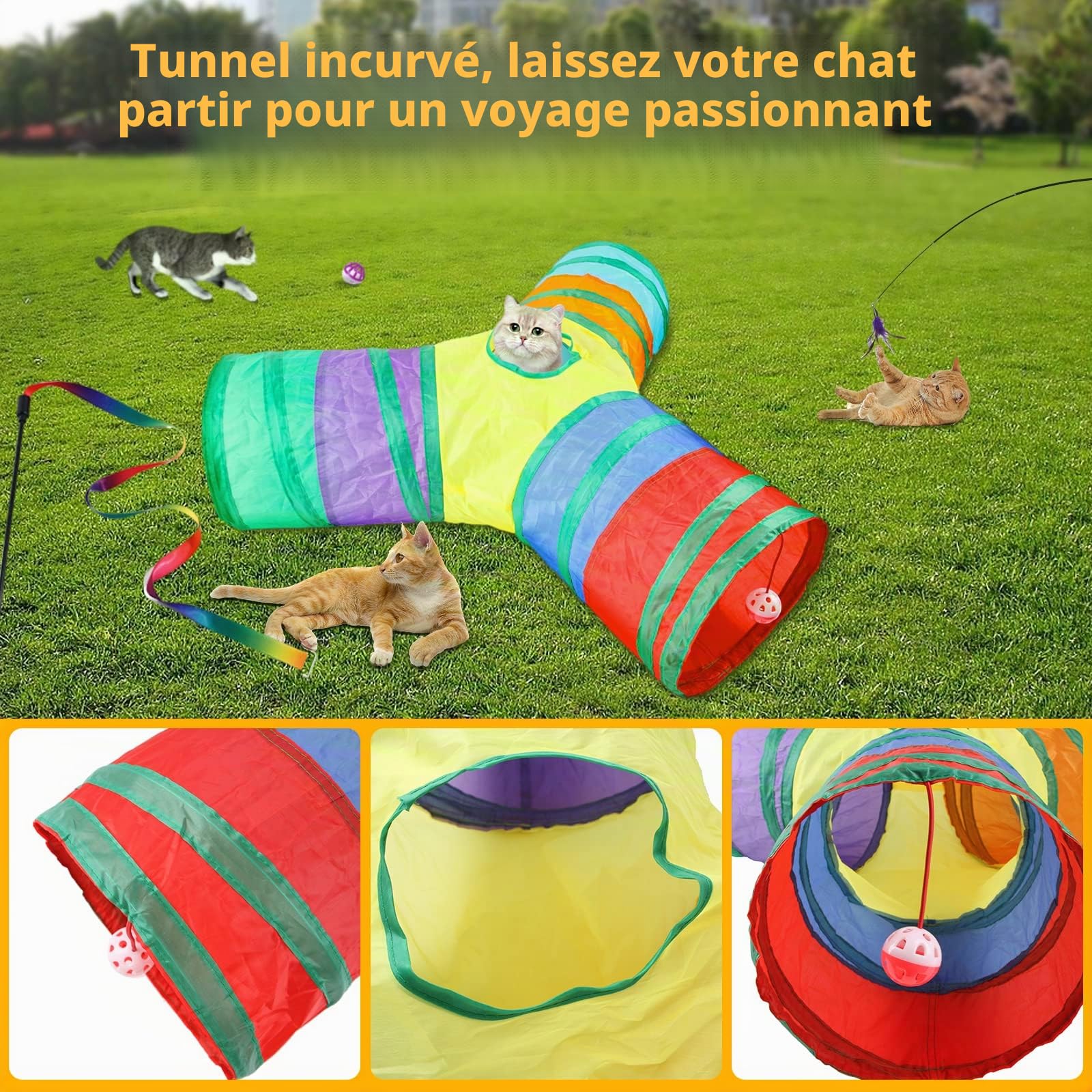 37 Pièces Kit pour Chat - Jouets Animaux Domestiques avec Balle, Jeux, Boule et Tunnel pour Chaton