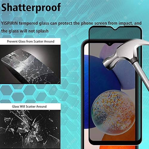Miniatura 6 de Protector de pantalla de privacidad 2+2 para Samsung Galaxy A14 5G (paquete de 2) Protector de pantalla de vidrio templado frontal privado + (2