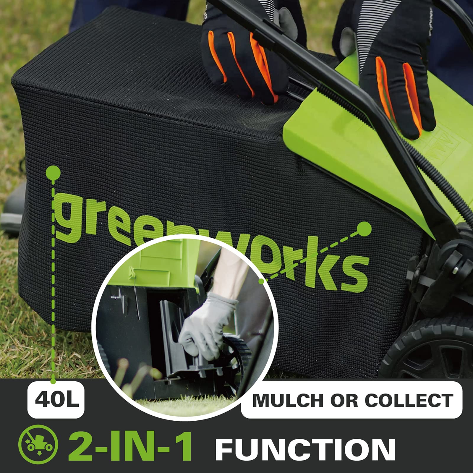Greenworks Tools 01-0002513407UC Kosiarka Akumulatorowa, Wielokolorowy, 2x24V